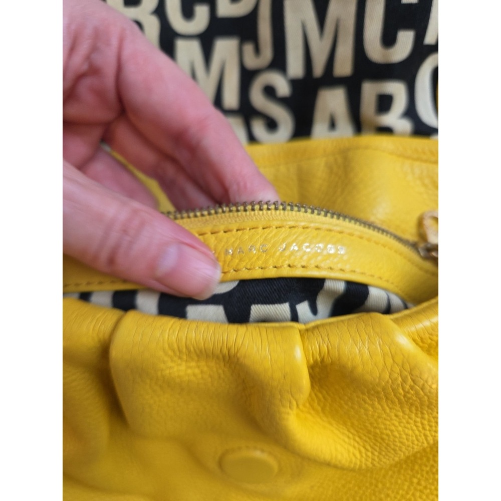 MARC by MARC JACOBS Classic Q Lil Ukita Leather Hobo Bag in Yellow Flap Shoulder - Picture 10 of 13